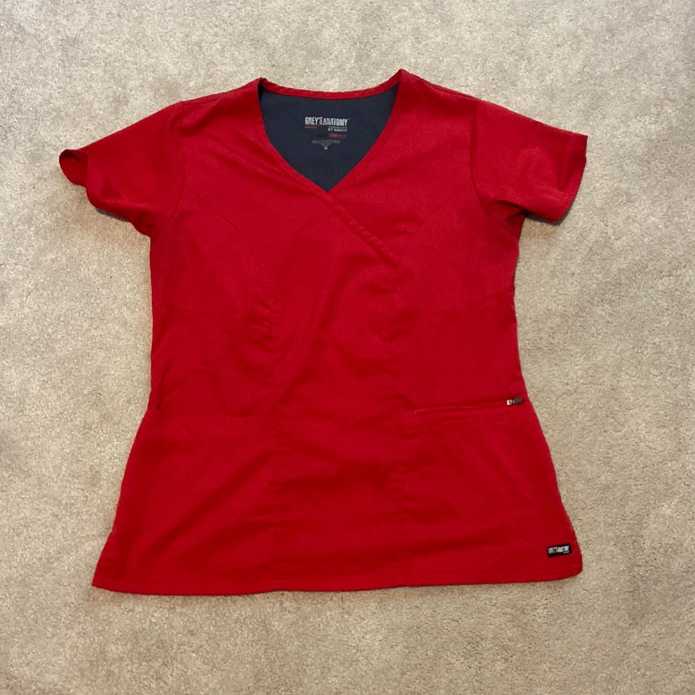 Grey’s Anatomy Red Scrub Top